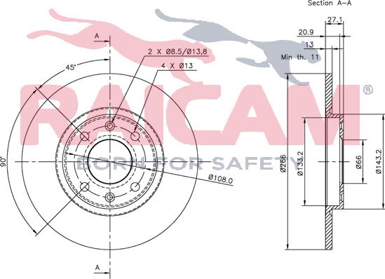 Raicam RD00113 - Disque de frein cwaw.fr