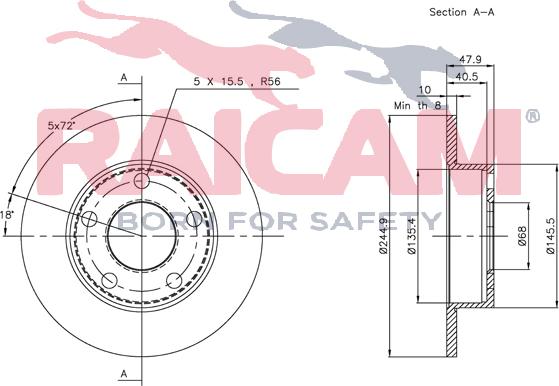 Raicam RD00890 - Disque de frein cwaw.fr