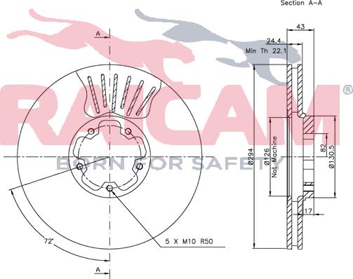 Raicam RD00254 - Disque de frein cwaw.fr