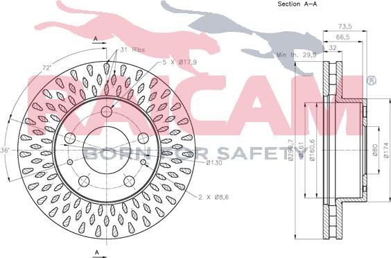 Raicam RD01448 - Disque de frein cwaw.fr