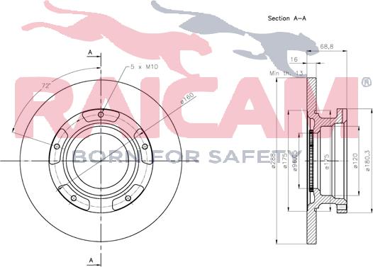 Raicam RD01419 - Disque de frein cwaw.fr