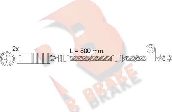 R Brake 610499RB - Contact d'avertissement, usure des plaquettes de frein cwaw.fr