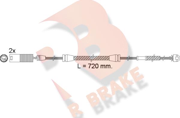 R Brake 610498RB - Contact d'avertissement, usure des plaquettes de frein cwaw.fr