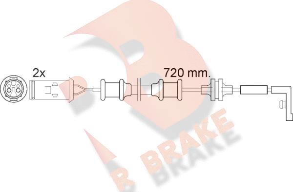 R Brake 610444RB - Contact d'avertissement, usure des plaquettes de frein cwaw.fr