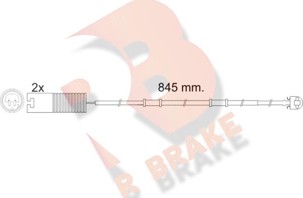 R Brake 610448RB - Contact d'avertissement, usure des plaquettes de frein cwaw.fr