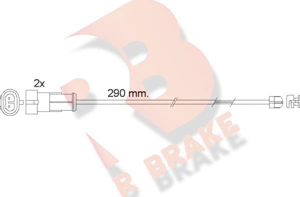 R Brake 610468RB - Contact d'avertissement, usure des plaquettes de frein cwaw.fr