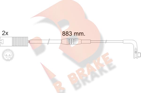 R Brake 610480RB - Contact d'avertissement, usure des plaquettes de frein cwaw.fr