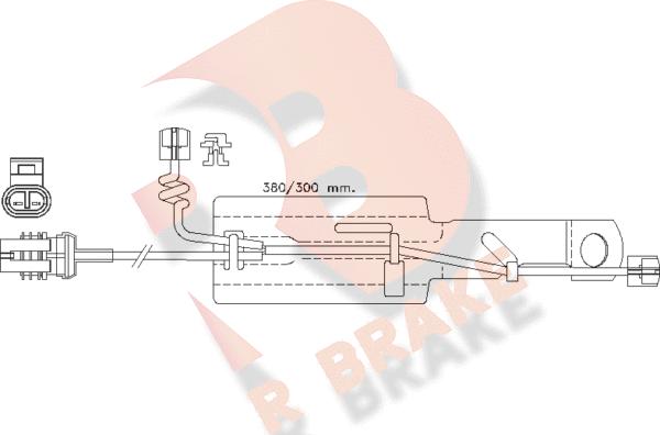 R Brake 610433RB - Contact d'avertissement, usure des plaquettes de frein cwaw.fr