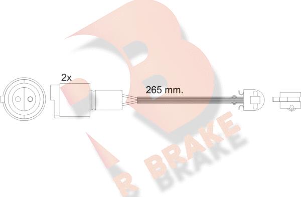 R Brake 610427RB - Contact d'avertissement, usure des plaquettes de frein cwaw.fr