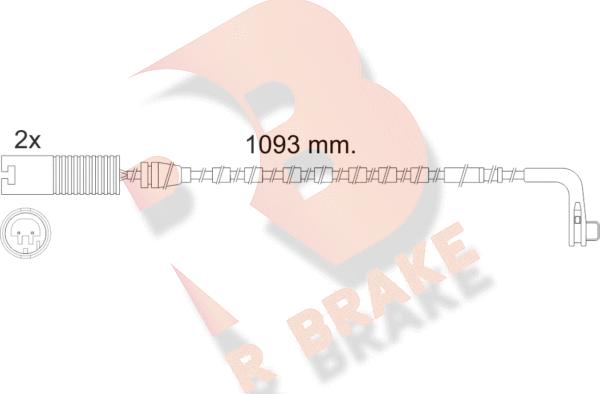 R Brake 610475RB - Contact d'avertissement, usure des plaquettes de frein cwaw.fr