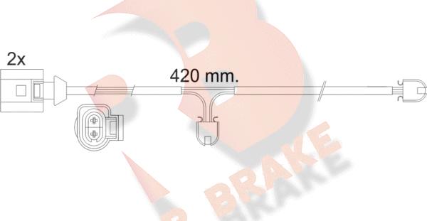 R Brake 610476RB - Contact d'avertissement, usure des plaquettes de frein cwaw.fr