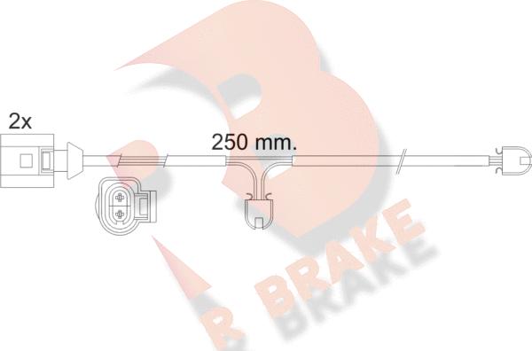 R Brake 610477RB - Contact d'avertissement, usure des plaquettes de frein cwaw.fr