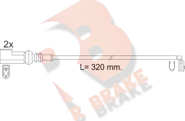 R Brake 610592RB - Contact d'avertissement, usure des plaquettes de frein cwaw.fr