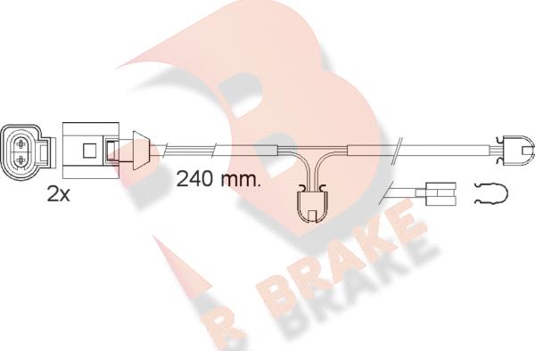 R Brake 610546RB - Contact d'avertissement, usure des plaquettes de frein cwaw.fr