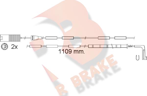 R Brake 610542RB - Contact d'avertissement, usure des plaquettes de frein cwaw.fr