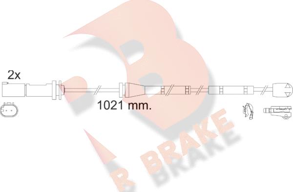 R Brake 610554RB - Contact d'avertissement, usure des plaquettes de frein cwaw.fr