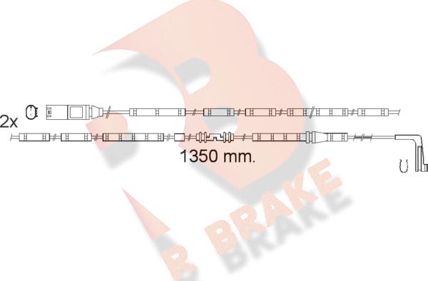 R Brake 610551RB - Contact d'avertissement, usure des plaquettes de frein cwaw.fr