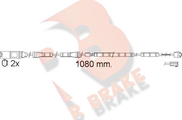 R Brake 610558RB - Contact d'avertissement, usure des plaquettes de frein cwaw.fr