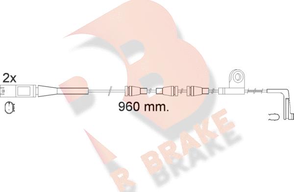 R Brake 610553RB - Contact d'avertissement, usure des plaquettes de frein cwaw.fr