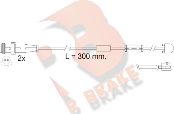 R Brake 610504RB - Contact d'avertissement, usure des plaquettes de frein cwaw.fr