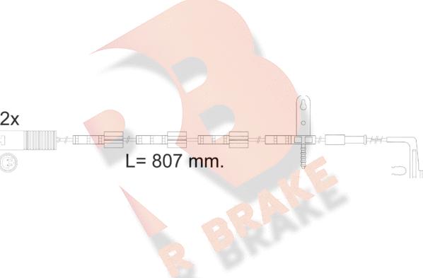 R Brake 610584RB - Contact d'avertissement, usure des plaquettes de frein cwaw.fr