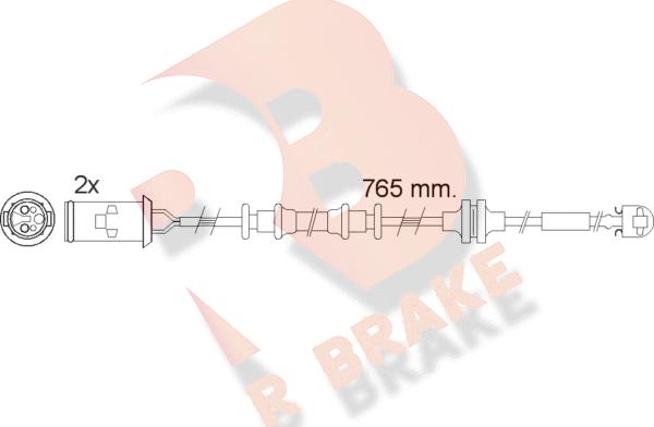 R Brake 610535RB - Contact d'avertissement, usure des plaquettes de frein cwaw.fr