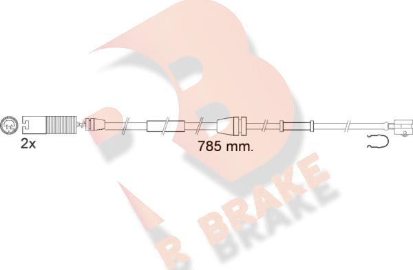 R Brake 610536RB - Contact d'avertissement, usure des plaquettes de frein cwaw.fr