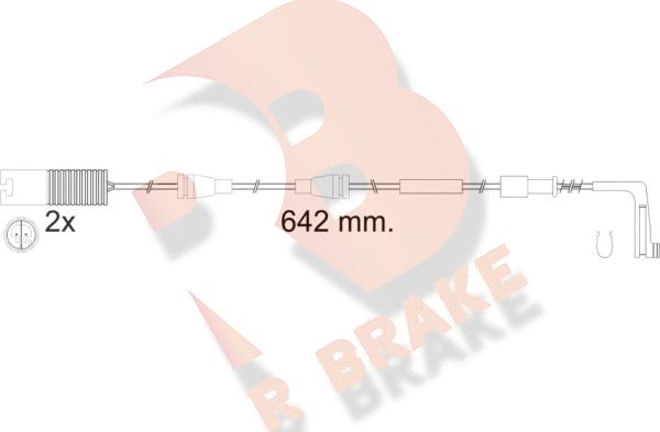 R Brake 610538RB - Contact d'avertissement, usure des plaquettes de frein cwaw.fr