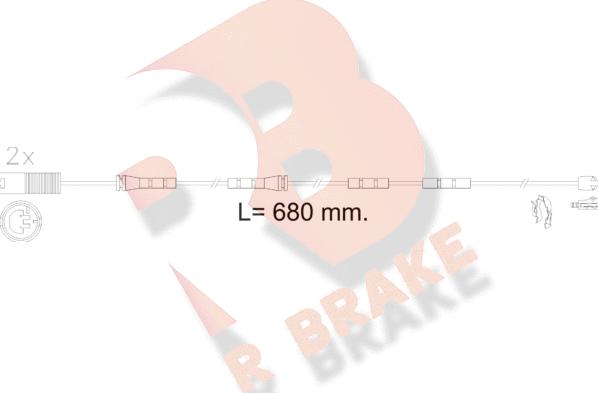 R Brake 610606RB - Contact d'avertissement, usure des plaquettes de frein cwaw.fr