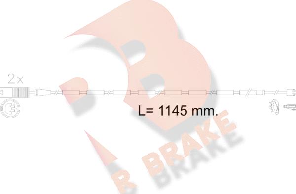 R Brake 610607RB - Contact d'avertissement, usure des plaquettes de frein cwaw.fr