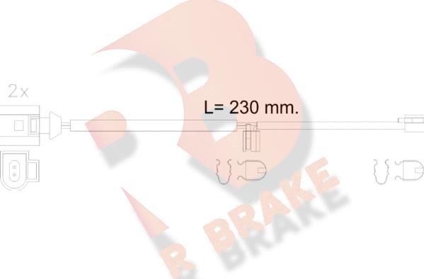 R Brake 610611RB - Contact d'avertissement, usure des plaquettes de frein cwaw.fr