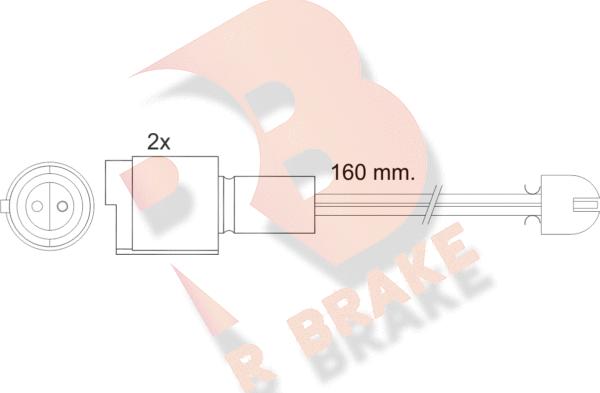 R Brake 610090RB - Contact d'avertissement, usure des plaquettes de frein cwaw.fr