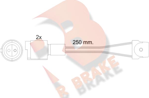 R Brake 610091RB - Contact d'avertissement, usure des plaquettes de frein cwaw.fr