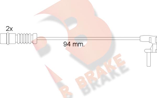 R Brake 610056RB - Contact d'avertissement, usure des plaquettes de frein cwaw.fr