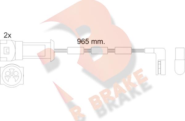 R Brake 610068RB - Contact d'avertissement, usure des plaquettes de frein cwaw.fr