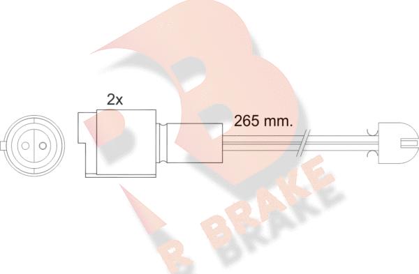 R Brake 610089RB - Contact d'avertissement, usure des plaquettes de frein cwaw.fr