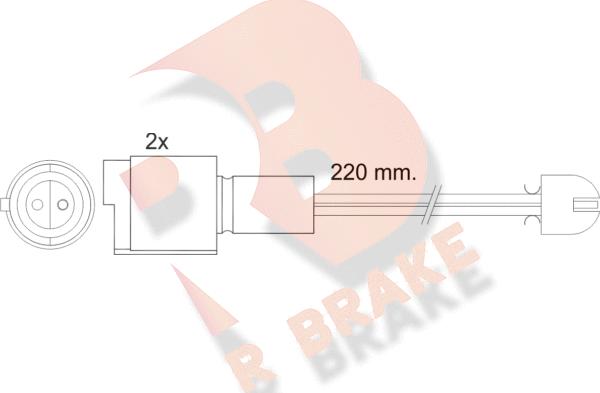 R Brake 610394RB - Contact d'avertissement, usure des plaquettes de frein cwaw.fr