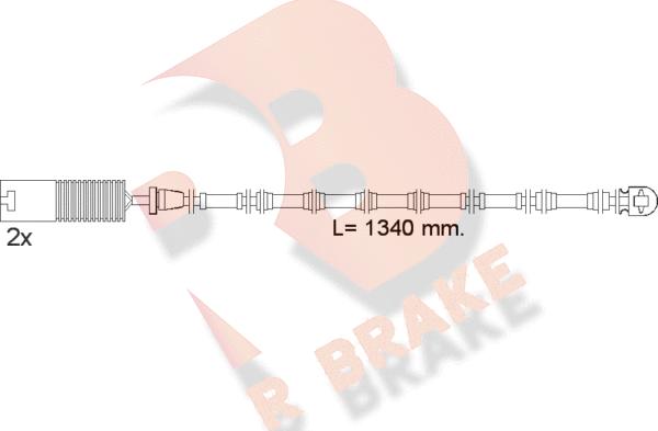 R Brake 610391RB - Contact d'avertissement, usure des plaquettes de frein cwaw.fr