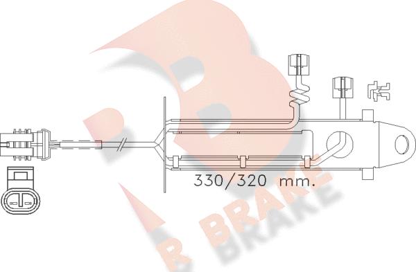 R Brake 610361RB - Contact d'avertissement, usure des plaquettes de frein cwaw.fr