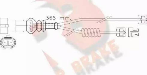 R Brake 610301RB - Contact d'avertissement, usure des plaquettes de frein cwaw.fr