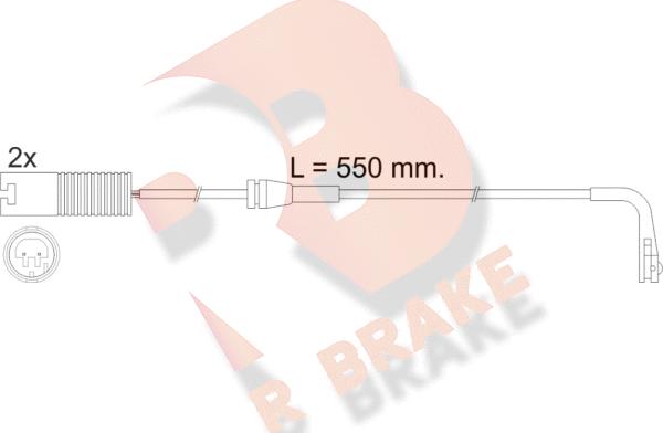 R Brake 610388RB - Contact d'avertissement, usure des plaquettes de frein cwaw.fr