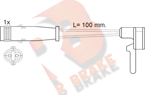 R Brake 610323RB - Contact d'avertissement, usure des plaquettes de frein cwaw.fr