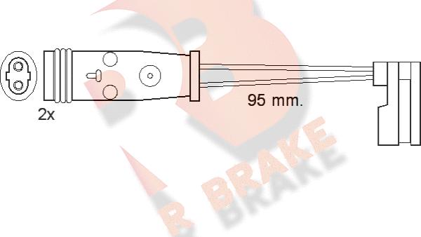 R Brake 610370RB - Contact d'avertissement, usure des plaquettes de frein cwaw.fr