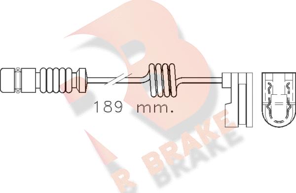 R Brake 610377RB - Contact d'avertissement, usure des plaquettes de frein cwaw.fr