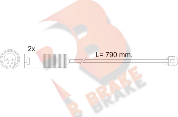 R Brake 610240RB - Contact d'avertissement, usure des plaquettes de frein cwaw.fr