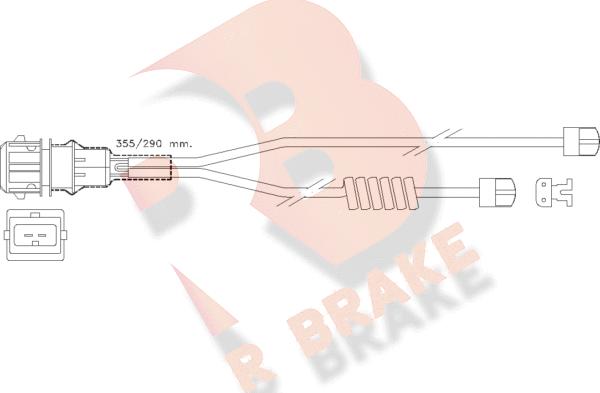 R Brake 610254RB - Contact d'avertissement, usure des plaquettes de frein cwaw.fr