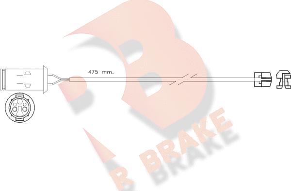 R Brake 610255RB - Contact d'avertissement, usure des plaquettes de frein cwaw.fr