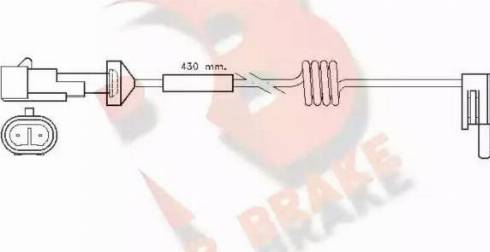 R Brake 610235RB - Contact d'avertissement, usure des plaquettes de frein cwaw.fr