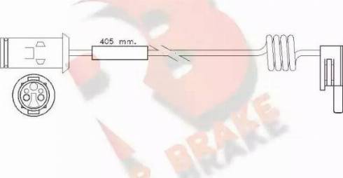 R Brake 610236RB - Contact d'avertissement, usure des plaquettes de frein cwaw.fr