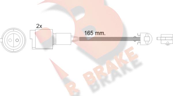 R Brake 610238RB - Contact d'avertissement, usure des plaquettes de frein cwaw.fr